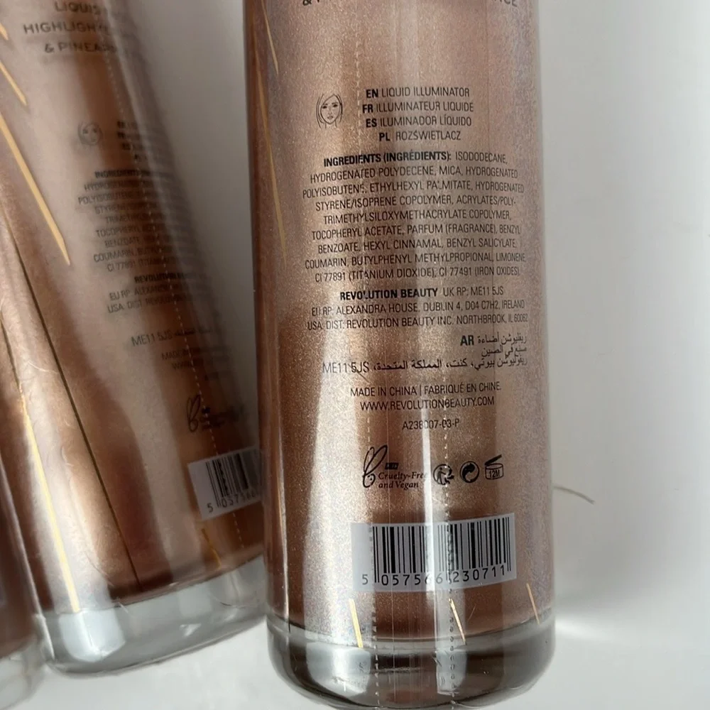 Liquid Illuminator Rose Gold Face and Body Highlighter Revolution 3pc Bundle - Picture 5 of 7